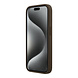 Guess Guess iPhone 15 Pro Back cover case - HC O Grained PU HS Peony And Triangle Logo - Brown Guess Guess iPhone 15 Pro Back cover case - HC O Grained PU HS Peony And Triangle Logo - Brown