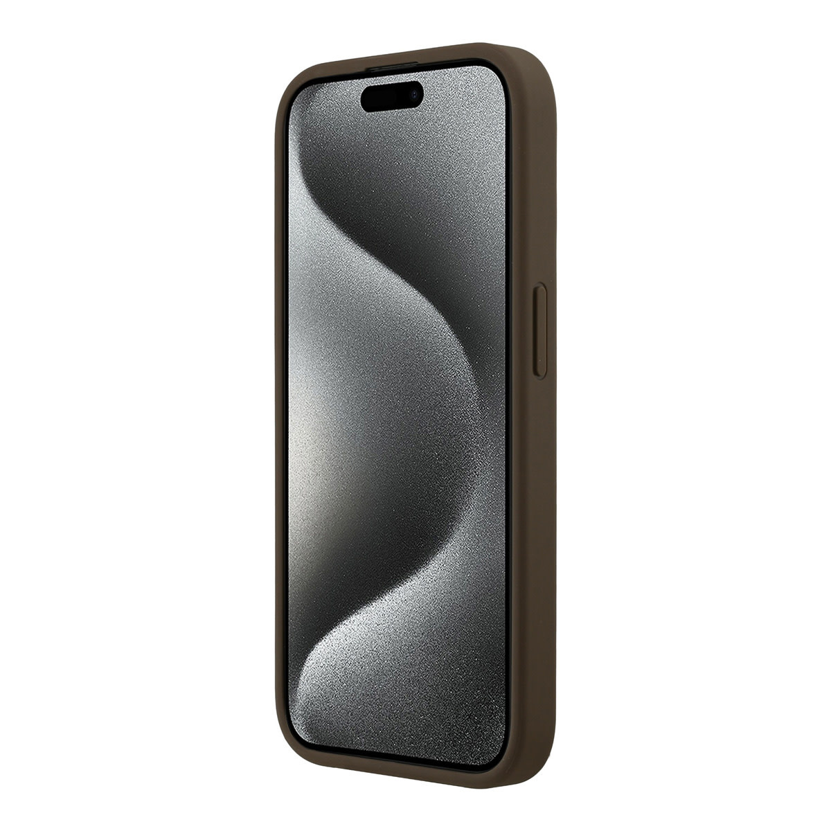 Guess Guess iPhone 15 Pro Backcover hoesje - HC O Grained PU HS Peony And Triangle Logo - Bruin, foto 5 van 6
