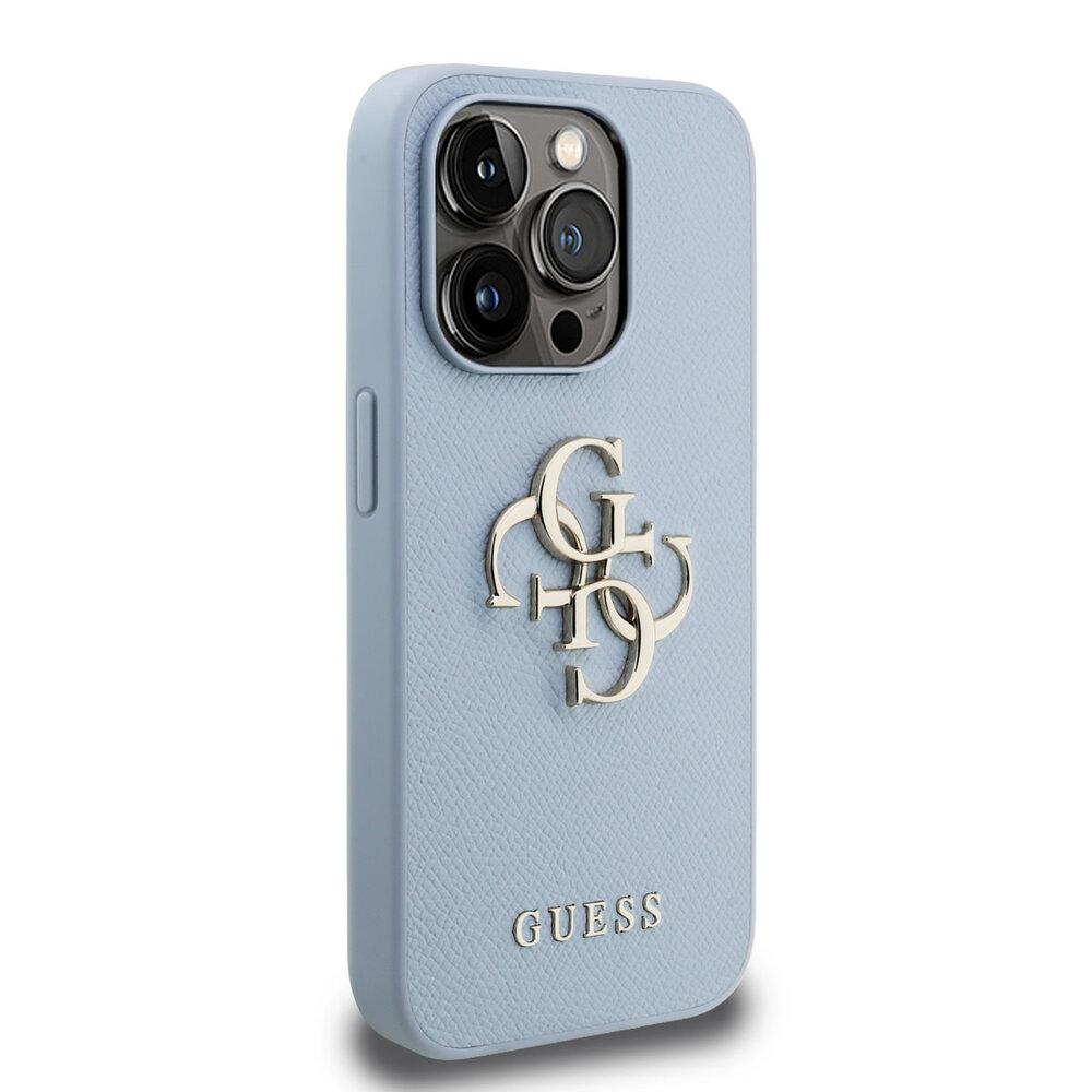 Guess Guess iPhone 15 Pro Back-Cover hul - HC O Grained PU Big 4G Logo - Blau