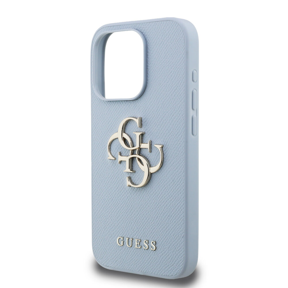 Guess Guess iPhone 15 Pro Back-Cover hul - HC O Grained PU Big 4G Logo - Blau