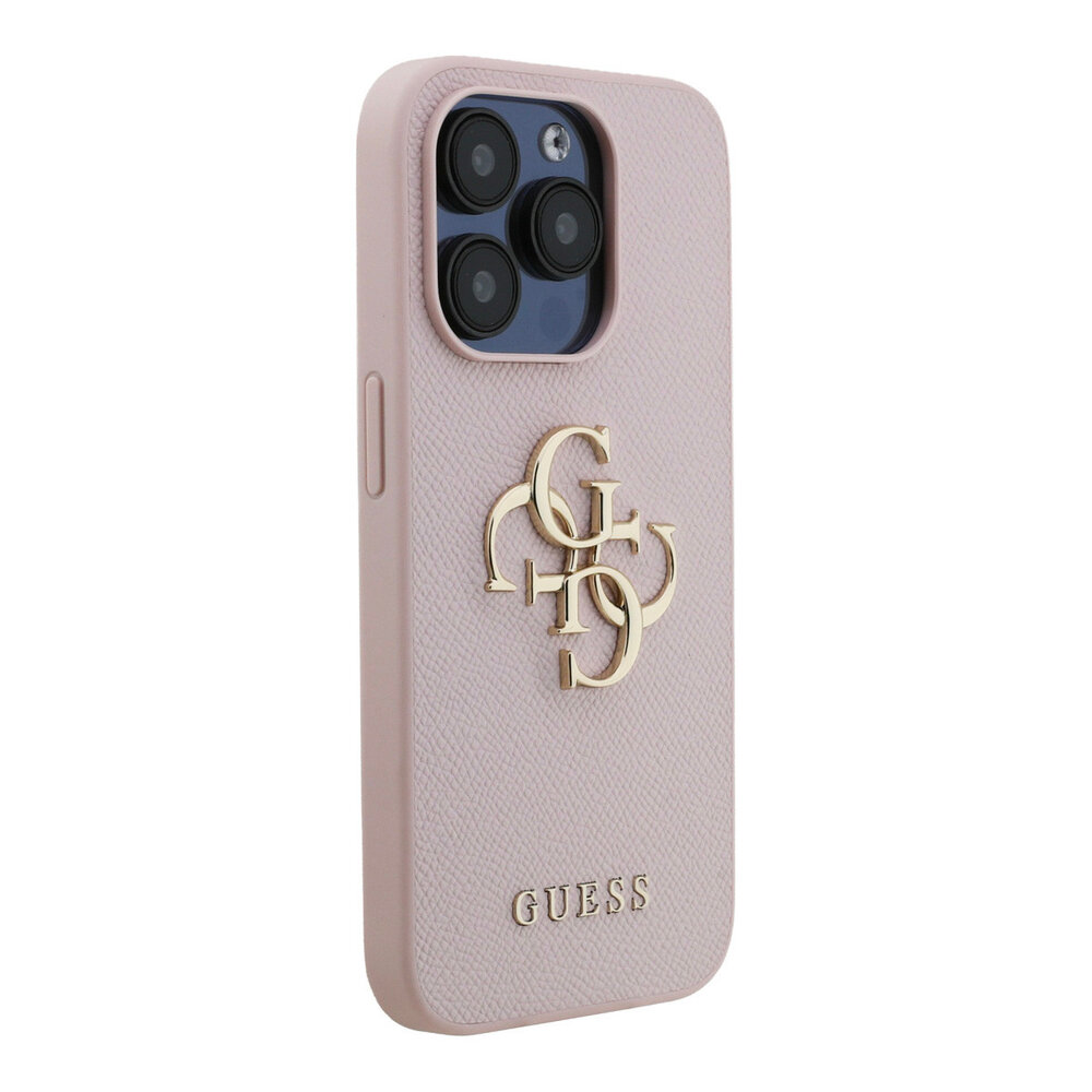 Guess Guess iPhone 15 Pro Back-Cover hul - HC O Grained PU Big 4G Logo - Rosa