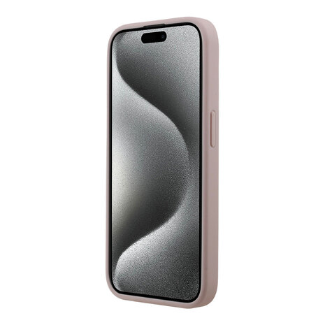 Guess Guess iPhone 15 Pro Back-Cover hul - HC O Grained PU Big 4G Logo - Rosa