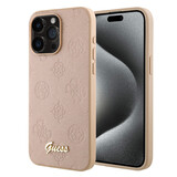 Guess Guess iPhone 15 Pro Backcover hoesje - HC O PU Saffiano Peony - Roze Guess Guess iPhone 15 Pro Backcover hoesje - HC O PU Saffiano Peony - Roze