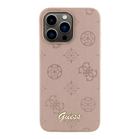 Guess Guess iPhone 15 Pro Back-Cover hul - HC O PU Saffiano Peony - Rosa
