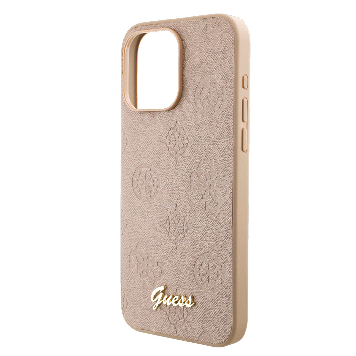 Guess Guess iPhone 15 Pro Backcover hoesje - HC O PU Saffiano Peony - Roze, foto 6 van 6