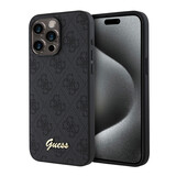 Guess Guess iPhone 15 Pro Max Backcover hoesje - HC O PU 4G Script Logo - Zwart Guess Guess iPhone 15 Pro Max Backcover hoesje - HC O PU 4G Script Logo - Zwart
