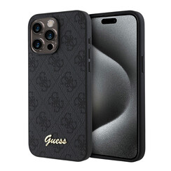 Guess iPhone 15 Pro Max Backcover hoesje - HC O PU 4G Script Logo - Zwart