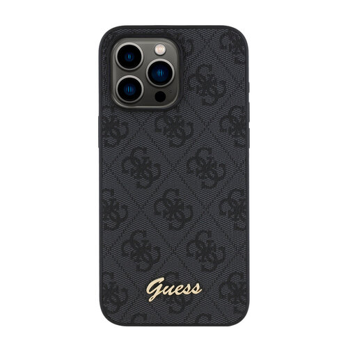 Guess Guess iPhone 15 Pro Max Back cover coque - HC O PU 4G Script Logo - Noir