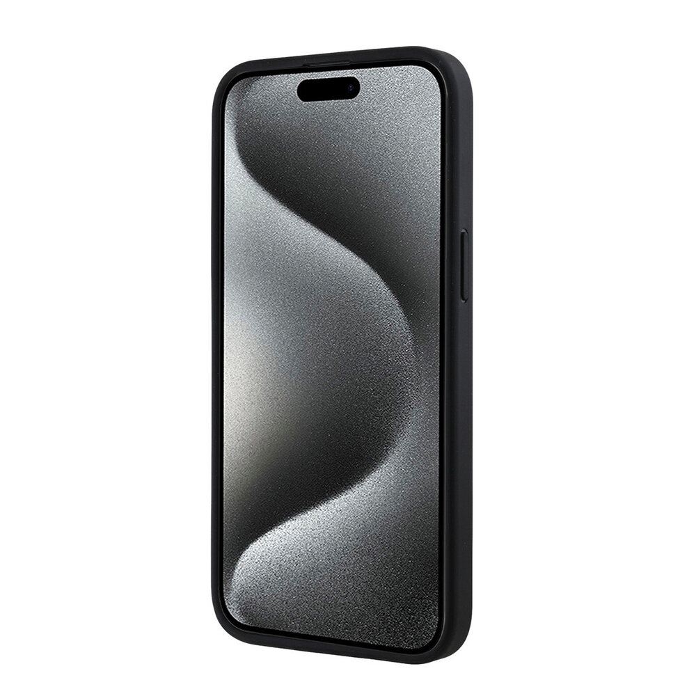Guess Guess iPhone 15 Pro Max Back cover coque - HC O PU 4G Script Logo - Noir Guess Guess iPhone 15 Pro Max Back cover coque - HC O PU 4G Script Logo - Noir