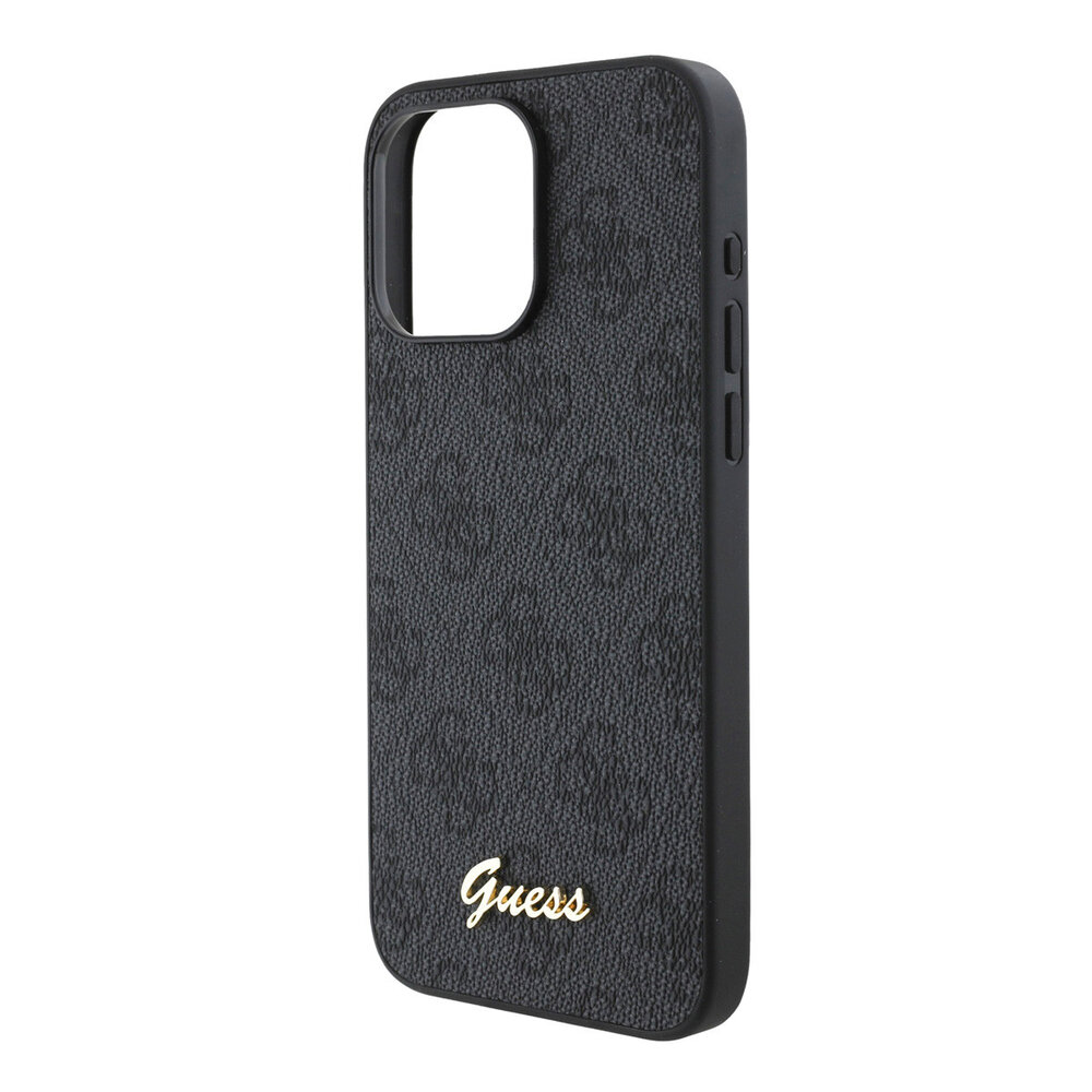 Guess Guess iPhone 15 Pro Max Back-Cover hul - HC O PU 4G Script Logo - Schwarz Guess Guess iPhone 15 Pro Max Back-Cover hul - HC O PU 4G Script Logo - Schwarz