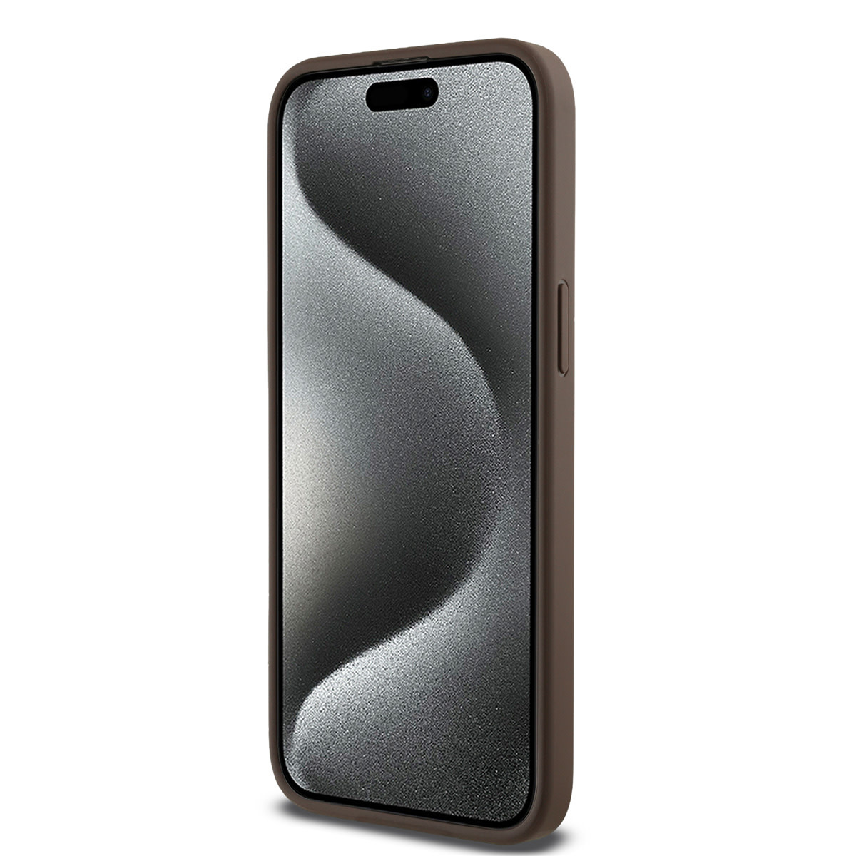 Guess Guess iPhone 15 Pro Max Backcover hoesje - HC O PU 4G Script Logo - Bruin, foto 5 van 6
