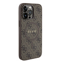 Guess Guess iPhone 15 Pro Max Back cover coque - HC O Magsafe PU 4G Ring Classic Logo - Marron