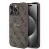 Guess Guess iPhone 15 Pro Max Backcover hoesje - HC O Magsafe PU 4G Ring Classic Logo - Bruin Guess Guess iPhone 15 Pro Max Backcover hoesje - HC O Magsafe PU 4G Ring Classic Logo - Bruin