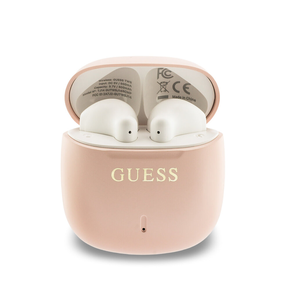 Guess Guess Earplugs - TWS Satin Effect Printed Classic Logo - Pink