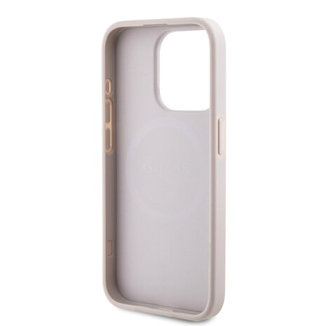 Guess Guess iPhone 15 Pro Max Backcover hoesje - HC O Magsafe PU 4G Ring Classic Logo - Roze Guess Guess iPhone 15 Pro Max Backcover hoesje - HC O Magsafe PU 4G Ring Classic Logo - Roze
