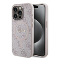 Guess Guess iPhone 15 Pro Max Back cover coque - HC O Magsafe PU 4G Ring Classic Logo - Rose