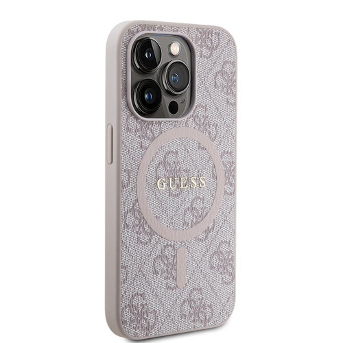 Guess Guess iPhone 15 Pro Max Back cover coque - HC O Magsafe PU 4G Ring Classic Logo - Rose