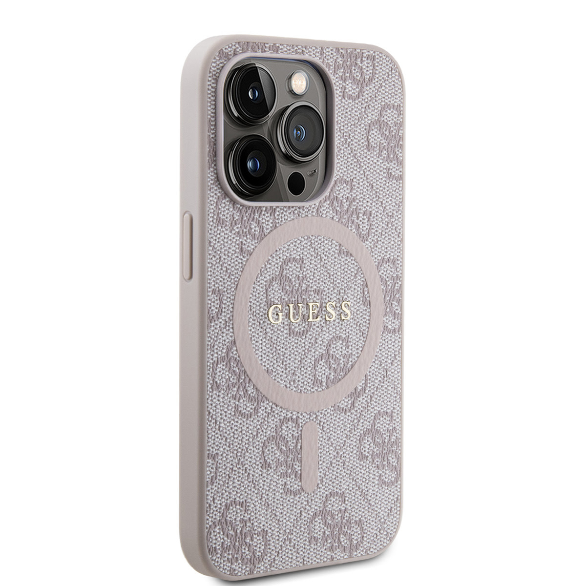 Guess Guess iPhone 15 Pro Max Backcover hoesje - HC O Magsafe PU 4G Ring Classic Logo - Roze, foto 3 van 6