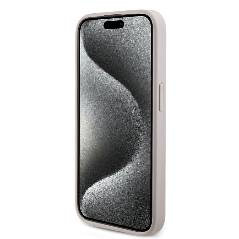 Guess Guess iPhone 15 Pro Max Back-Cover hul - HC O Magsafe PU 4G Ring Classic Logo - Rosa Guess Guess iPhone 15 Pro Max Back-Cover hul - HC O Magsafe PU 4G Ring Classic Logo - Rosa