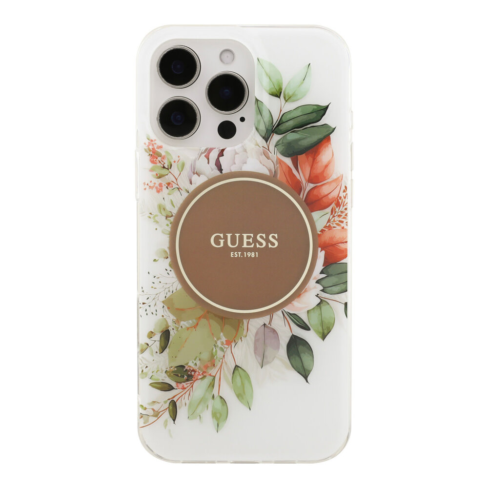 Guess Guess iPhone 16 Pro Max Back-Cover hul - HC O Magsafe IML Flower - Braun