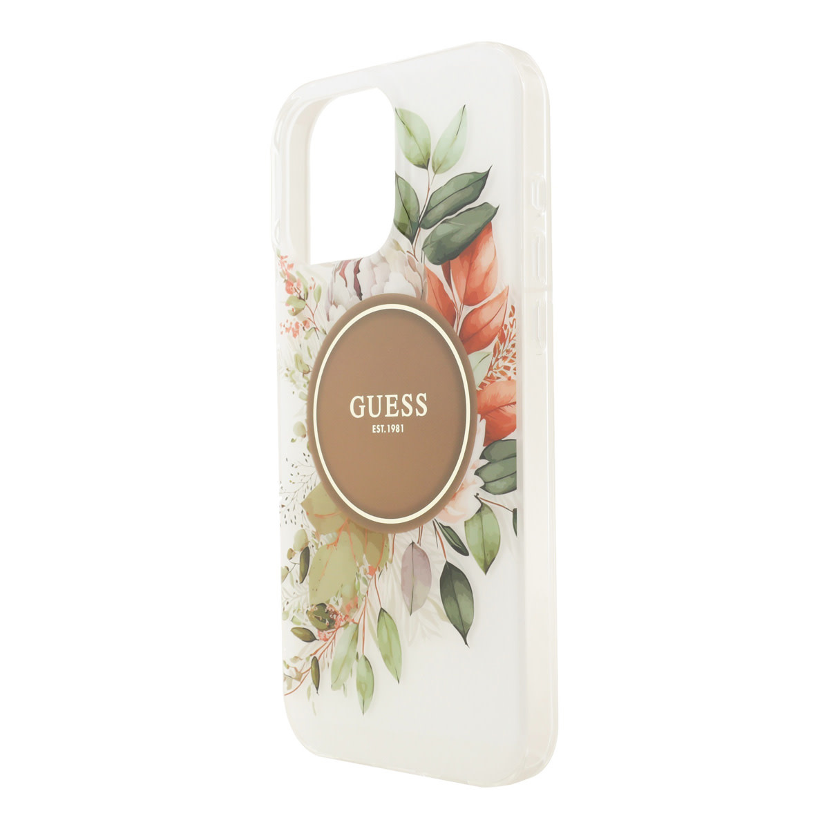 Guess Guess iPhone 16 Pro Max Backcover hoesje - HC O Magsafe IML Flower - Bruin, foto 6 van 6