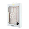 Guess Guess iPhone 15 Pro Backcover hoesje - HC O Magsafe IML Triangle Logo W/ Pearl - Roze
