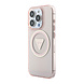 Guess Guess iPhone 15 Pro Back-Cover hul - HC O Magsafe IML Triangle Logo W/ Pearl - Rosa