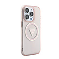 Guess Guess iPhone 15 Pro Backcover hoesje - HC O Magsafe IML Triangle Logo W/ Pearl - Roze