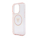 Guess Guess iPhone 15 Pro Back cover coque - HC O Magsafe IML Triangle Logo W/ Pearl - Rose Guess Guess iPhone 15 Pro Back cover coque - HC O Magsafe IML Triangle Logo W/ Pearl - Rose