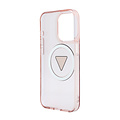 Guess Guess iPhone 15 Pro Backcover hoesje - HC O Magsafe IML Triangle Logo W/ Pearl - Roze