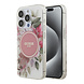 Guess Guess iPhone 15 Pro Back-Cover hul - HC O Magsafe IML Flower & Tonal Circle - Rosa