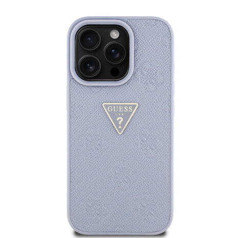 Guess Guess iPhone 16 Pro Max Back cover coque - HC O Grained PU HS 4G And Triangle Logo - Violet Guess Guess iPhone 16 Pro Max Back cover coque - HC O Grained PU HS 4G And Triangle Logo - Violet