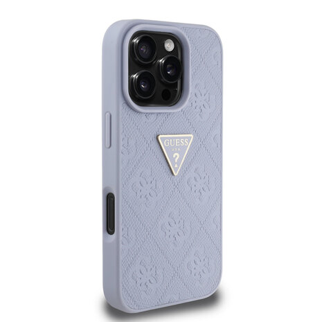 Guess Guess iPhone 16 Pro Max Back cover coque - HC O Grained PU HS 4G And Triangle Logo - Violet Guess Guess iPhone 16 Pro Max Back cover coque - HC O Grained PU HS 4G And Triangle Logo - Violet