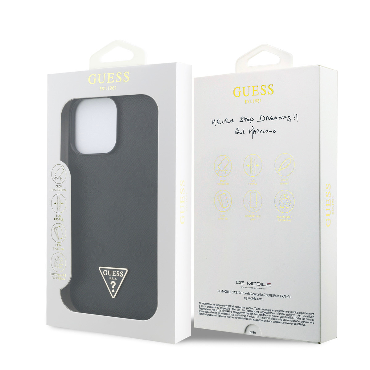 Guess Guess iPhone 15 Pro Max Backcover hoesje - HC O Grained PU HS 4G And Triangle Logo - Zwart, foto 5 van 6
