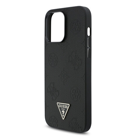 Guess Guess iPhone 15 Pro Max Back cover case - HC O Grained PU HS 4G And Triangle Logo - Black Guess Guess iPhone 15 Pro Max Back cover case - HC O Grained PU HS 4G And Triangle Logo - Black