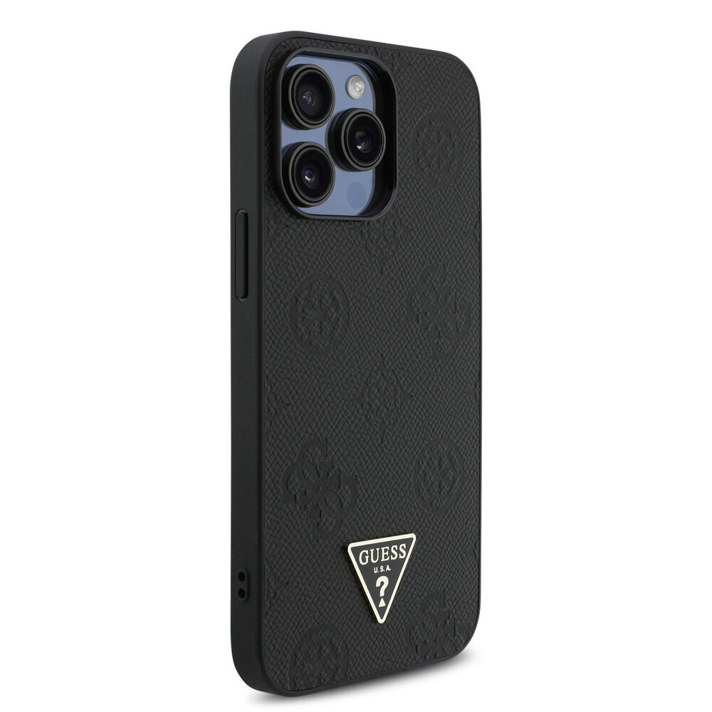 Guess Guess iPhone 15 Pro Max Back cover coque - HC O Grained PU HS 4G And Triangle Logo - Noir Guess Guess iPhone 15 Pro Max Back cover coque - HC O Grained PU HS 4G And Triangle Logo - Noir