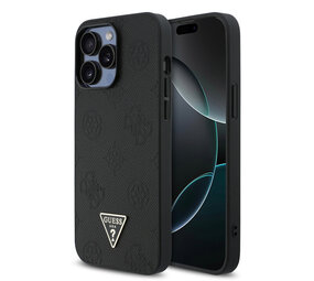 Guess Guess iPhone 15 Pro Max Back-Cover hul - HC O Grained PU HS 4G And Triangle Logo - Schwarz Guess Guess iPhone 15 Pro Max Back-Cover hul - HC O Grained PU HS 4G And Triangle Logo - Schwarz