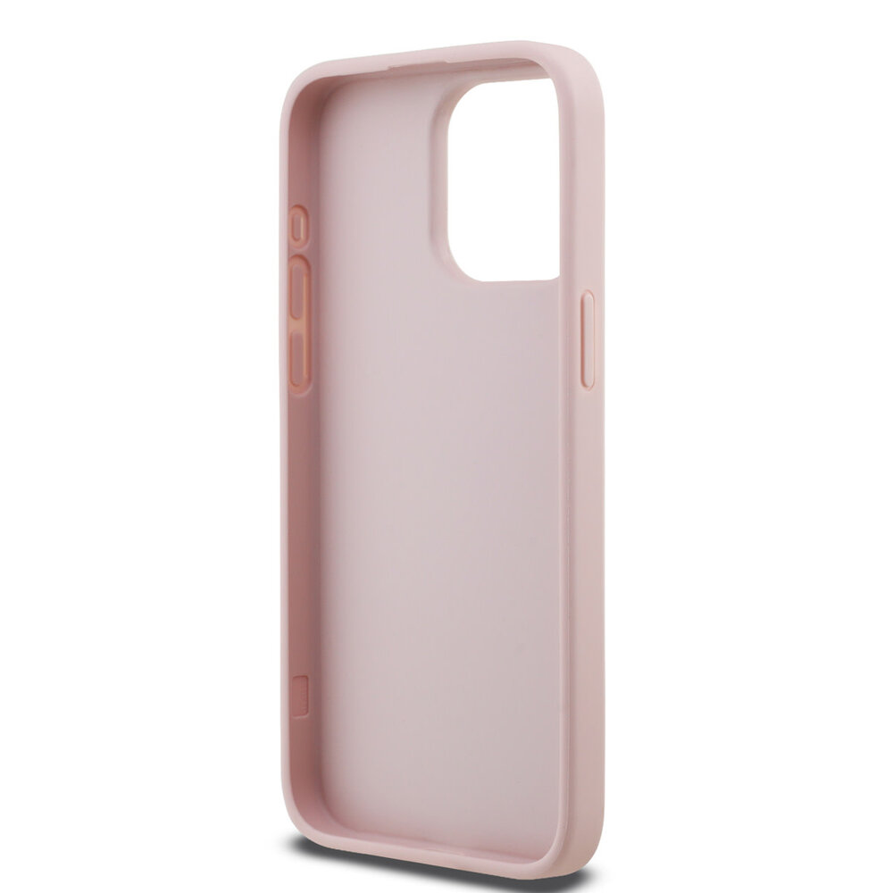 Guess Guess iPhone 15 Pro Max Back cover coque - HC O Grained PU HS Peony And Triangle Logo - Rose Guess Guess iPhone 15 Pro Max Back cover coque - HC O Grained PU HS Peony And Triangle Logo - Rose