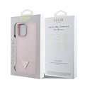 Guess Guess iPhone 15 Pro Max Back cover coque - HC O Grained PU HS Peony And Triangle Logo - Rose