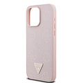 Guess Guess iPhone 15 Pro Max Back cover coque - HC O Grained PU HS Peony And Triangle Logo - Rose