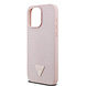 Guess Guess iPhone 15 Pro Max Back cover case - HC O Grained PU HS Peony And Triangle Logo - Pink Guess Guess iPhone 15 Pro Max Back cover case - HC O Grained PU HS Peony And Triangle Logo - Pink