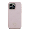 Guess Guess iPhone 15 Pro Max Back cover coque - HC O Grained PU HS Peony And Triangle Logo - Rose