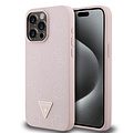 Guess Guess iPhone 15 Pro Max Back cover coque - HC O Grained PU HS Peony And Triangle Logo - Rose