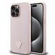 Guess Guess iPhone 15 Pro Max Back cover case - HC O Grained PU HS Peony And Triangle Logo - Pink Guess Guess iPhone 15 Pro Max Back cover case - HC O Grained PU HS Peony And Triangle Logo - Pink
