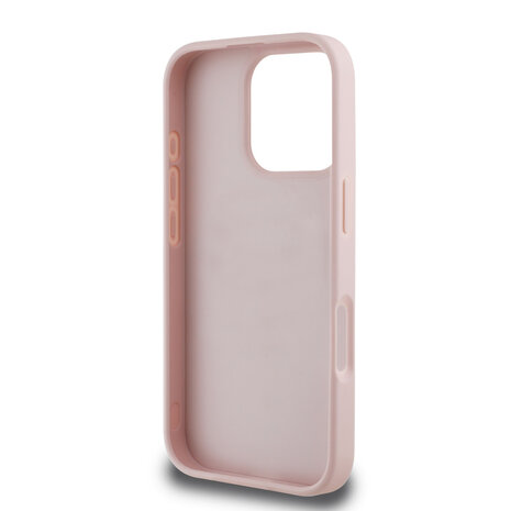 Guess Guess iPhone 16 Pro Max Back cover case - HC O Grained PU Printed Flowers And Classic Logo - Pink Guess Guess iPhone 16 Pro Max Back cover case - HC O Grained PU Printed Flowers And Classic Logo - Pink