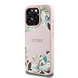 Guess Guess iPhone 16 Pro Max Back cover case - HC O Grained PU Printed Flowers And Classic Logo - Pink Guess Guess iPhone 16 Pro Max Back cover case - HC O Grained PU Printed Flowers And Classic Logo - Pink