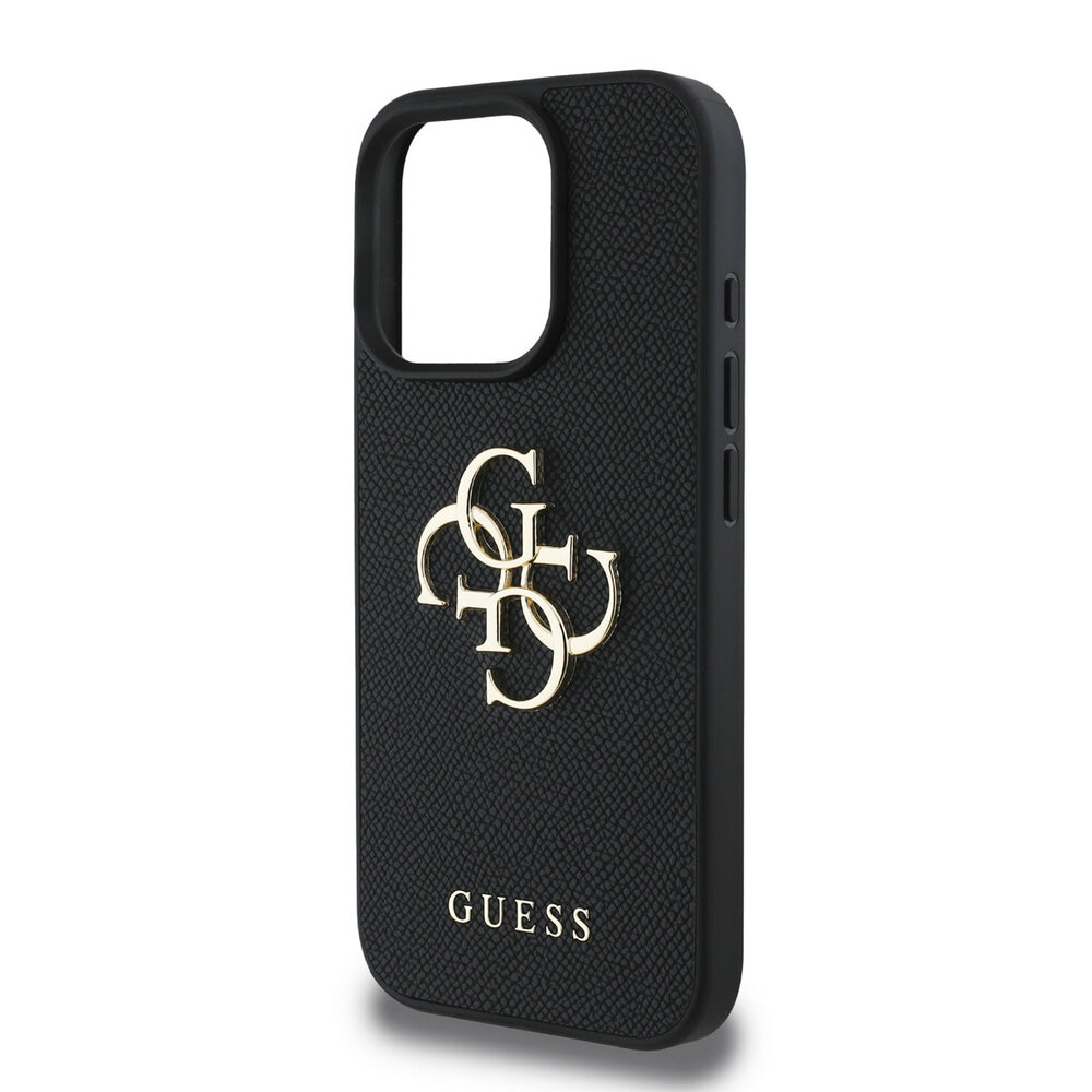 Guess Guess iPhone 16 Pro Max Back cover coque - HC O Grained PU BIG 4G Logo - Noir Guess Guess iPhone 16 Pro Max Back cover coque - HC O Grained PU BIG 4G Logo - Noir