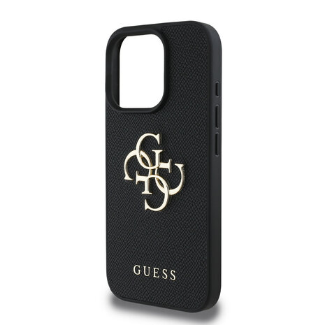 Guess Guess iPhone 16 Pro Max Back cover case - HC O Grained PU BIG 4G Logo - Black Guess Guess iPhone 16 Pro Max Back cover case - HC O Grained PU BIG 4G Logo - Black