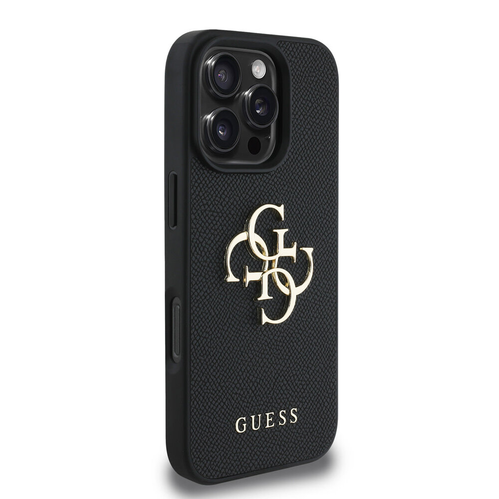Guess Guess iPhone 16 Pro Max Backcover hoesje - HC O Grained PU BIG 4G Logo - Zwart Guess Guess iPhone 16 Pro Max Backcover hoesje - HC O Grained PU BIG 4G Logo - Zwart