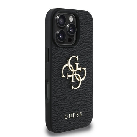 Guess Guess iPhone 16 Pro Max Back cover case - HC O Grained PU BIG 4G Logo - Black Guess Guess iPhone 16 Pro Max Back cover case - HC O Grained PU BIG 4G Logo - Black